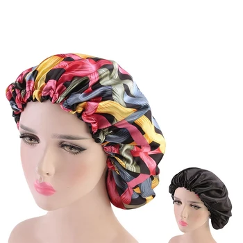 1GB Sievietēm Double Layer, Zīdainu spalvu Cepures Segtu Vilnis Nakts Pārsega Ziedu Salons Cepuri Turban Durag Headwrap Matu Veidošanas Piederumi