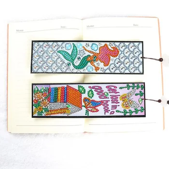 5D DIY Īpašas Formas Dimanta Krāsošana Ādas Grāmatzīmi Dimanta Izšuvumi Amatniecības Pušķis Grāmatu Zīmes Grāmatas, Ziemassvētku Dāvanas