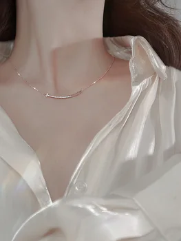 Karstā Sudraba Kaklarota Sievietēm Dimanta Smaidu Dāma Ins Temperaments Noslēgta Rotaslietas Personalizētu Collarbone Ķēdes Korejas Modes