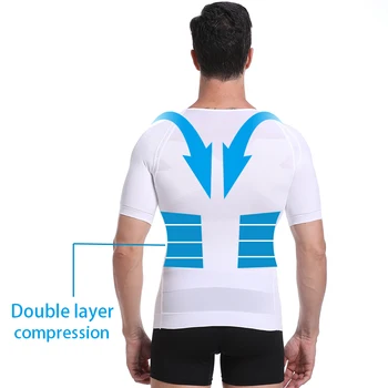 Classix Vīriešu Ķermeņa Tonizēšana T-Krekls Slimming Body Shaper Korektīvo Stāju Vēdera Kontroles Kompresijas Cilvēks Modelēšana Apakšveļas Korsete