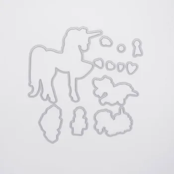 Unicorn Metāla Griešanas Mirst Amatniecības Skaidrs Markas Scrapbooking Grāmatiņa DIY Trafaretu Zīmogs Pārredzamu Zīmogs Jaunu 2021