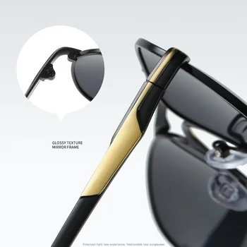 Luksusa Izmēģinājuma Polarizētās Saulesbrilles, Vīriešu un Sieviešu Braukšanas Zvejas Retro Saules Brilles Zīmola Dizainere Vīrietis Metāla Saulesbrilles Cilvēks UV400