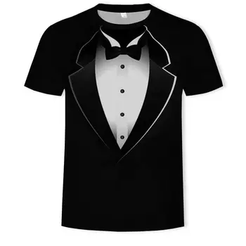 Smokings T-krekls Vīriešu 3D Drukāšanas Jautri Īsām Piedurknēm Top Vasaras Kreklu Plus Izmērs S-6XL ir 2021. Ielu Hip Hop Estētisko Sporta