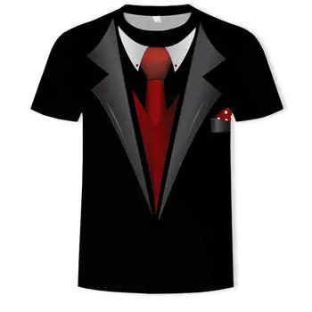 Smokings T-krekls Vīriešu 3D Drukāšanas Jautri Īsām Piedurknēm Top Vasaras Kreklu Plus Izmērs S-6XL ir 2021. Ielu Hip Hop Estētisko Sporta
