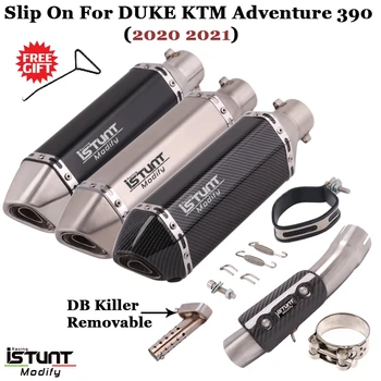 DUKE KTM adventure 390 2020 2021 390 ADV Motociklu Izplūdes Sistēmas Modificēšanu Muffler Aizbēgt Vidējais posms Cauruļu Paslīdēt uz