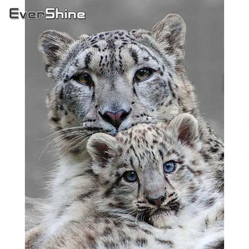 Evershine 5D Dimanta Krāsošana Leopard Pilnu Kvadrātveida Urbt Izšuvumi Dzīvniekiem Mozaīkas Pilnu Izkārtojumu Mājas Apdare
