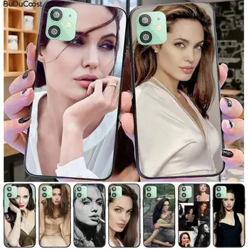 Andželīna Džolija Telefonu Gadījumā Black TPU iphone 12 pro max 11 pro XS MAX 8 7 6 6S Plus X 5 5S SE 2020. GADAM XR gadījumā