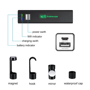 WIFI Endoskopu Kamera 1200P Augstas Izšķirtspējas Drenāžas Caurule Motora Pārbaudes Kameras 8mm USB Endoskopu Borescope IOS, Android PC