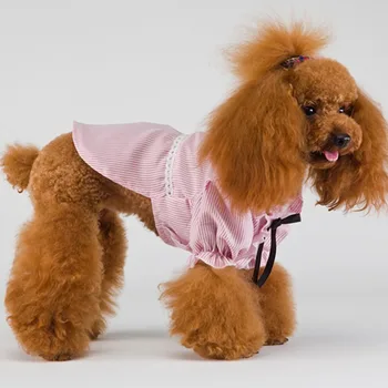 Svītru Suņu Apģērbu Krekls Cute Pet Apģērbi Suņiem Pavasara Vasaras Korejas Modes Tērpu Salds Jorkšīras Meitene Zēns Ropa Para Perro