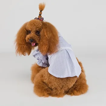 Svītru Suņu Apģērbu Krekls Cute Pet Apģērbi Suņiem Pavasara Vasaras Korejas Modes Tērpu Salds Jorkšīras Meitene Zēns Ropa Para Perro
