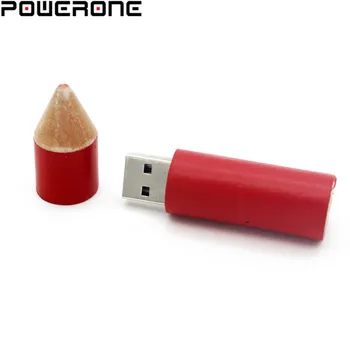 Powerone koka zīmuli stick usb flash diski pen drive atmiņas kartes pendrive 4GB 8GB 16GB 32GB 64GB usb creativo dāvanu