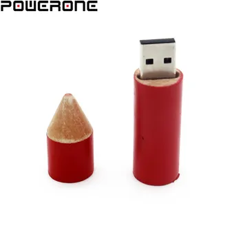 Powerone koka zīmuli stick usb flash diski pen drive atmiņas kartes pendrive 4GB 8GB 16GB 32GB 64GB usb creativo dāvanu