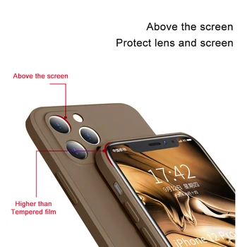Kvadrātveida Šķidro Silikonu Tālrunis Lietā Par iPhone 12 11 Pro Mini Max Pilnu Aizsargs Lietā Par iPhone XS MAX XR X 7 8 PLUS SE2 Vāciņu