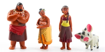 12Pcs/Komplekts Disney Moana Anime Padievu Maui Waialiki Heihei Galvenais Tui Sina Tala Rīcības Attēls Lelles Modelis Bērniem Dāvanu
