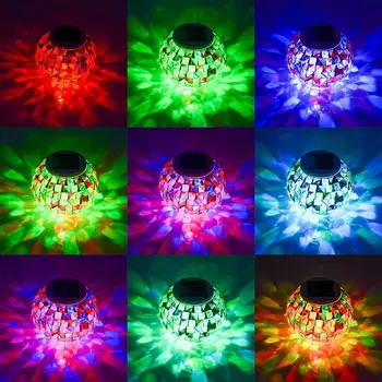 LED Saules Gaismas Āra Mozaīkas Saules Lampas Multicolor Ūdensizturīgs Pasaulē Bumbu, Gaismas, Dārza Dekori Dārza Terases Āra PartyYard