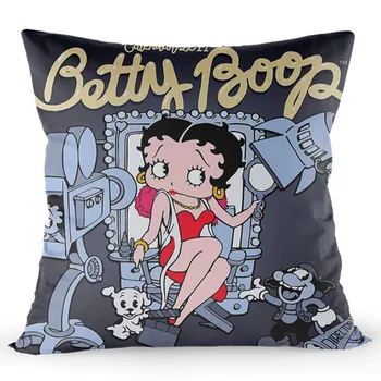 Betty Boop Spilvena Vāka Karikatūra Modelis Drukāt Spilvena Segums Satīna 40*40 CM Mest Spilvendrāna Dekoratīvās Mājas