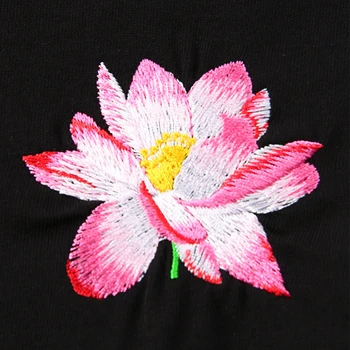 Lyprerazy Jaunu Ķīniešu Stilā Vintage Lotus Izšuvumi Vīriešu T-krekls Vasaras Īsām Piedurknēm Gadījuma t-veida Topi Vīrietis