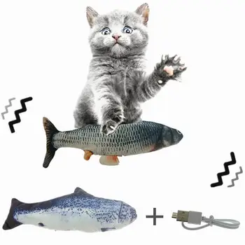 1PC Kaķis Wagging Catnip Rotaļlietas 30CM Dejas Pārvietojas Floppy Zivju Kaķu Rotaļlieta USB Uzlādes Simulācijas Kaķis Rotaļlietas Elektronisko Kaķis Rotaļlietas LBS
