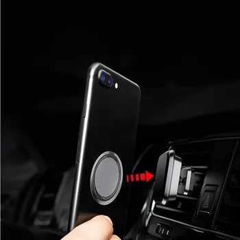 Ļoti Plānas Luksusa Metāla Mobilā Tālruņa Ligzdas Turētājs Universāls Telefona Magnētisko Auto Turētājs Statīvu Piederumi Pirkstu Gredzens