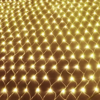 Ziemassvētku LED String Pasaku Gaismas tīklu Linuma acu Aizkaru Ziemassvētki Kāzu Puse, Āra Iekštelpu Ūdensizturīgs Lukturis ES Plug HK3