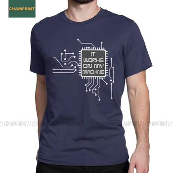 Vīriešu T-Krekli Tas Darbojas Uz Manu Mašīnu Smieklīgi Programmēšanas TAS Palīdzēs Vintage Kokvilnas t-veida, ar Īsām Piedurknēm Kodēšanas Web Coder T Krekls