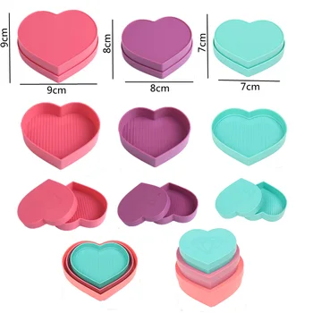 Dimanta Krāsošana Sirds formas Kastē Instrumenti DIY Izšuvumi plāksnes Līme, grims Uzglabāšanas Kaste Dimanta Krāsošana Gaismas pildspalva piederumu Komplekts