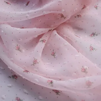 Lauku stila Mīkstas Ērtas Aplikācijas Dizains Šifona Auduma Apģērba Kleita Mazo Ziedu žoržets Auduma DIY Materiāls 3yards