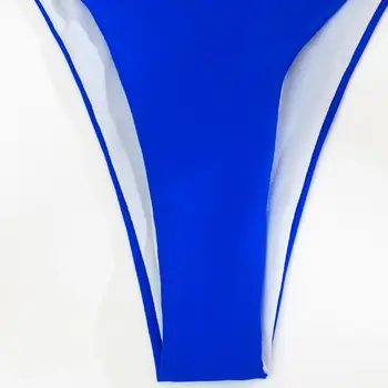 Sieviešu Sexy Krūšturis, Biksītes Sadalīt Peldkostīmu Push-Up Blue Rhinestone Bikini Komplekts Caurule Top Pludmales Peldēšana sieviešu peldkostīmi ir 2021.