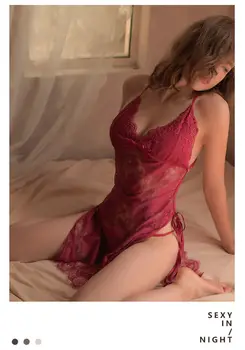 Sexy Lingerie Femme Mežģīnes Nightgowns Miega Kleita Ar Siksniņām Plānas Sleepwear Homewear Sexy Intimates Apakšveļa & Sleepwears