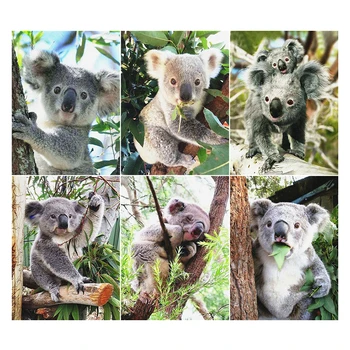 LZAIQIZG Dimanta Mozaīkas Gudrs Koala Cross Stitch Komplekti Pilnu Kvadrātveida Urbt Mājas Dekoru DIY Dimanta Glezna Ainava, Roku darbs Amatniecības