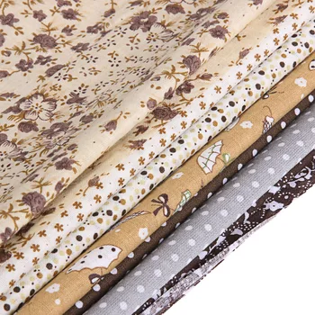 DIY Kokvilnas Auduma Iespiestas Šūšanas Quilting Fabrics par Lupatu Bērniem Lelle, Baby Auduma, Tekstila Audums 7pcs/set 25x25cm
