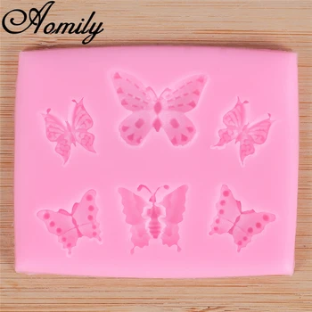 Aomily 3D 6pcs Multi-Butterfly Silikona Veidnē DIY Pomādes Kūku Cepšanas Veidnē Šokolādes Kāzu Kūka Dekorēšanas Rīku, Ledus Kubiņu Pelējuma