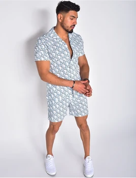 Vīriešu Havaju Kopa ar Īsām Piedurknēm Krekls +Šorti Vasaras Gadījuma Ziedu Krekls Beach Divas Gabals Uzvalks Ir 2021. Jaunu Modes Vīriešiem Komplekti M-3XL