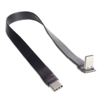 USB 3.1 Tipa K Tipa K pagarinātāja Vads 90 Grādu Adapteri standarta jo FPV Lentes Dzīvoklis USB C Kabeli 3A 10Gbps EMI Ekranēšanas