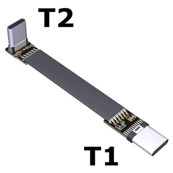 USB 3.1 Tipa K Tipa K pagarinātāja Vads 90 Grādu Adapteri standarta jo FPV Lentes Dzīvoklis USB C Kabeli 3A 10Gbps EMI Ekranēšanas