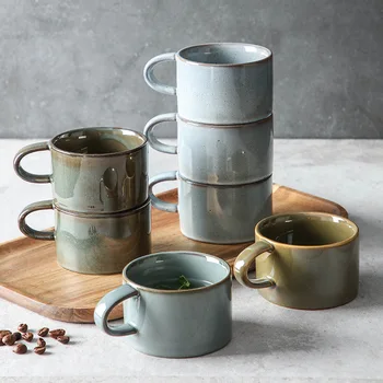 Vintage kafijas tasi keramikas krūze akrobāts tases taza kafejnīca radošo tazas de ceramica Cementa pelēks ūdens krūzes mājas biroja drinkware