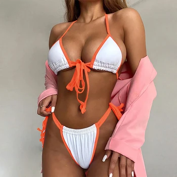 Sexy Mikro Bikini Ir 2021. Sieviete Peldkostīmu Brazīlijas Bikini, Sandales noteikts Vasaras Beachwear Peldkostīmi Sieviešu Peldēšanas Valkāt peldkostīms
