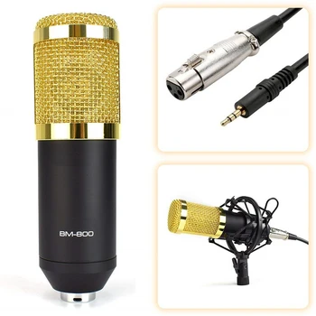 BM 800 karaoke mikrofons BM800 studio kondensatoru mikrofon mic bm-800 KTV Radio Braodcasting Dziedāšanas Ierakstīšanas datorā