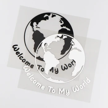 14.9X13CM Laipni lūgti Manā Pasaulē Vinila Decal Karikatūra Kartes Modelis Auto Uzlīmes