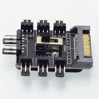 Multi Way Splitter Dzesētājs, Dzesēšanas Ventilatora Hub PC Datora SATA 1 līdz 8 3pin 12V Kontaktligzda PCB Adapteris XXM8