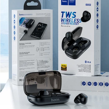 HOCO mini Taisnība TWS Bezvadu Bluetooth 5.0 Austiņas Trokšņa Slāpēšanas Sporta earbuds Waterprof Austiņas 350mAh Uzlādes Kaste