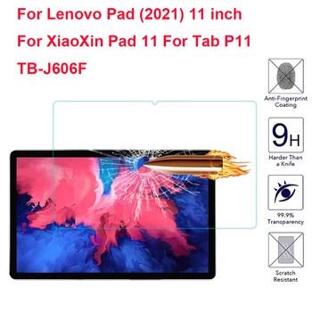 9H Rūdīta Stikla Lenovo Pad (2021) 11 collu XiaoXin Pad 11 Cilnes P11 TB-J606F Ekrāna Aizsargs Tablete Aizsardzības Plēves
