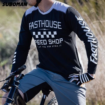 Fasthouse Karstā Pārdošanas Off Road Kalnu Komanda Apģērbs Velo krekls Lejup Jersey Long Sleeve Motociklu Jersey Riteņbraukšana Vīriešiem