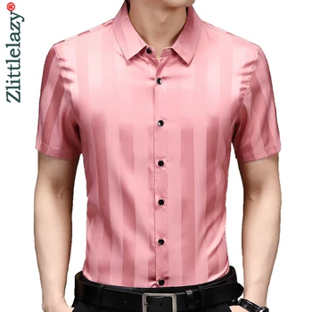 Ir 2021. zīmola svītrains vīriešu krekli vīriešu apģērbu modes vasaras īsām piedurknēm krekls vintage luksusa kleita ikdienas drēbes jersey 532