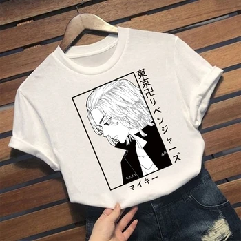 Ir 2021. Tokijas Anime Revengers T-krekls Manjiro Sanofi Iespiesti Īsām Piedurknēm T Krekls Topi Harajuku grafiskais t krekli lielgabarīta t krekls