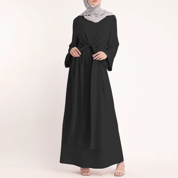 Viltus divi Musulmaņu Kleita Eid Mubarak Kaftan Dubaija Abaya Turcija Modes Kleita, Hijab Islāmu Apģērbu Maxi Sundress Sievietēm Vestidos