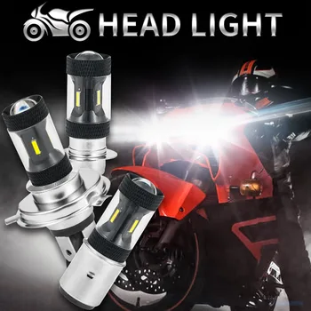 Motocikla priekšējo Lukturu LED BA20D HS1 HS2 P15D H4 Spuldzes Hi Lo staru Moto LED Motociklu Lukturu Lampas 6000K Balta 12V 3000LM