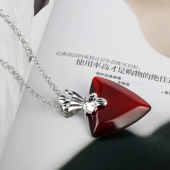 Sarkana Sirds Kaklarotas & Kuloni Sieviešu Modes Crystal Ķēdes Vislabāk Sievietes Puses Rotaslietas Dāvanu