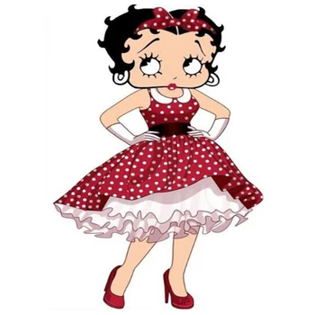 5D Dimanta Krāsošana Betty Boop Attēlu Dimanta Izšuvumi Karikatūra Meitene Pilnu Kvadrātveida / Kārtas Urbt Mozaīkas Cross Stitch Dekoru FH496