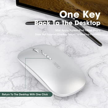 Niye Bluetooth Peles Bezvadu Datora Peli, Lai Izslēgtu iPad Klēpjdatoru Notebook PC USB Klusums Pelēm Uzlādējams DPI Regulējams Peles